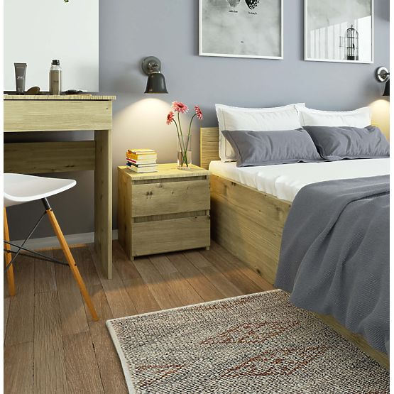 Bedside Table CL2 2SZ CLP PK OAK ARTISAN