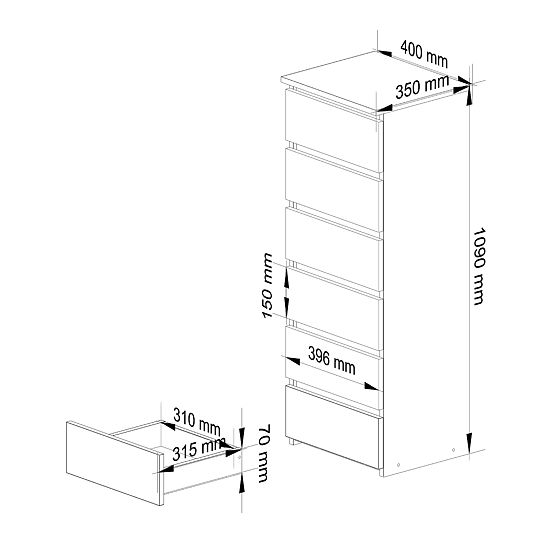 CL6 PK DUB ARTISAN CHEST OF DRAWERS