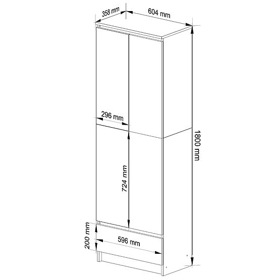 CLOSED SHELF R60 2D 1SZ CLP PK OAK SONOMA / WHITE
