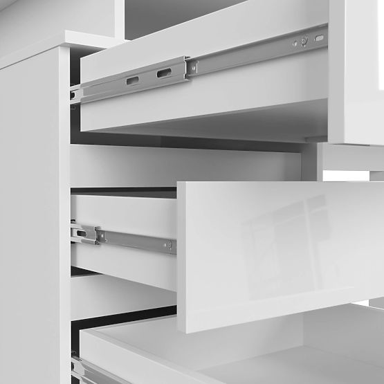 CLP 135cm Desk PK White / White Gloss