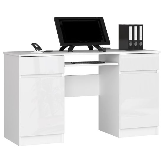 CLP A5 2D 2DR PK WHITE GLOSS DESK