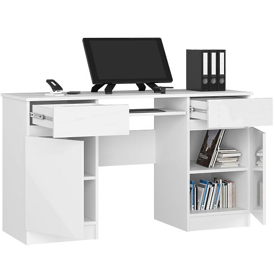 CLP A5 2D 2DR PK WHITE GLOSS DESK