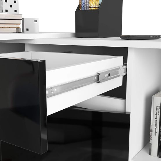 CLP B-17 SET COMMODE + DESK PK BLACK GLOSS