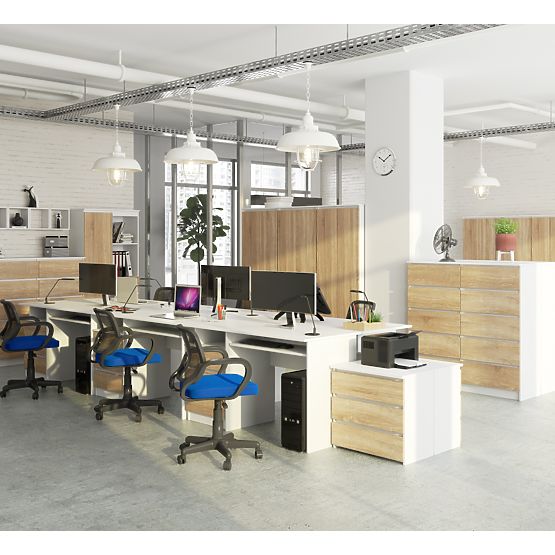 CLP DESK 135cm PK WHITE / SONOMA