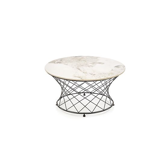 Coffee Table ALESSIA, Beige Marble / Black (2p=1pc)