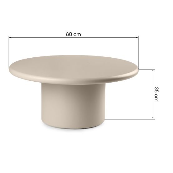 Coffee Table Arce 80 cm, Dark Beige, Matte