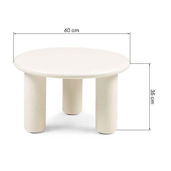 Coffee Table Blair 60 cm, Cream, Matte