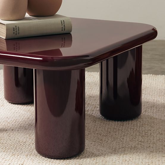 Coffee Table Cherry 70 cm, Burgundy/Cherry, Glossy