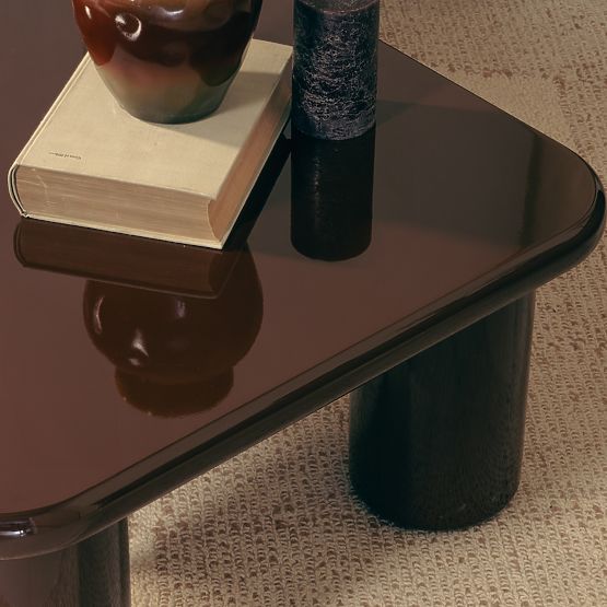 Coffee Table Cherry 70 cm, Chocolate, Glossy