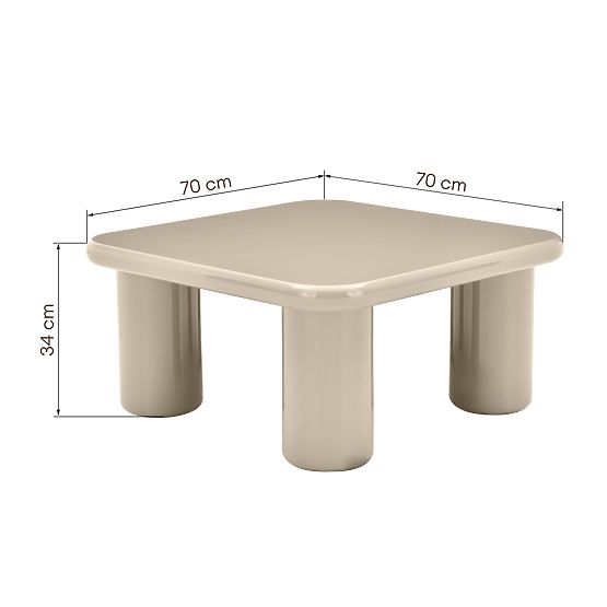 Coffee Table Cherry 70 cm, Dark Beige, Glossy
