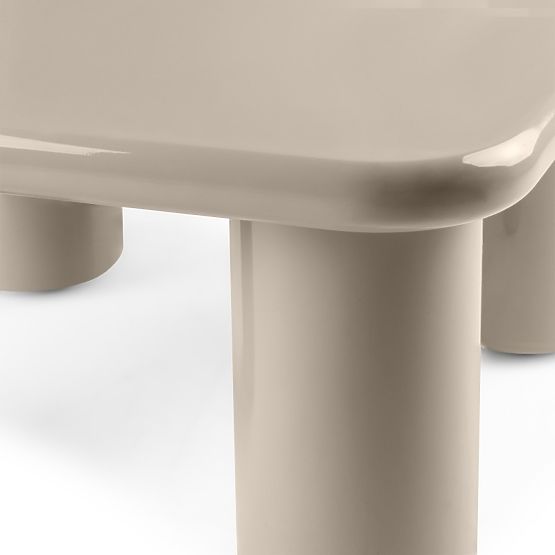 Coffee Table Cherry 70 cm, Dark Beige, Glossy