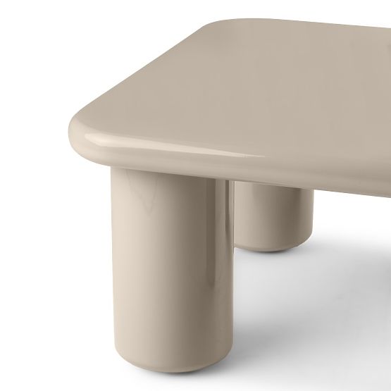 Coffee Table Cherry 70 cm, Dark Beige, Glossy