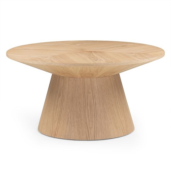 Coffee Table Dalarna, 90 cm, Round, Natural Oak Veneer