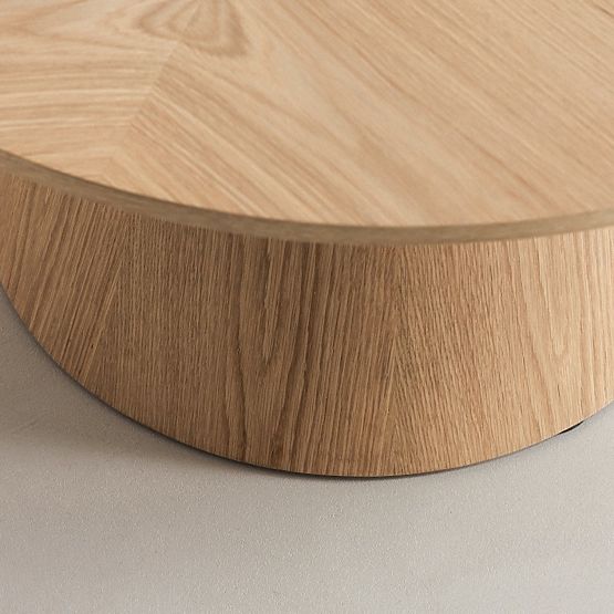 Coffee Table Dalarna, 90 cm, Round, Natural Oak Veneer