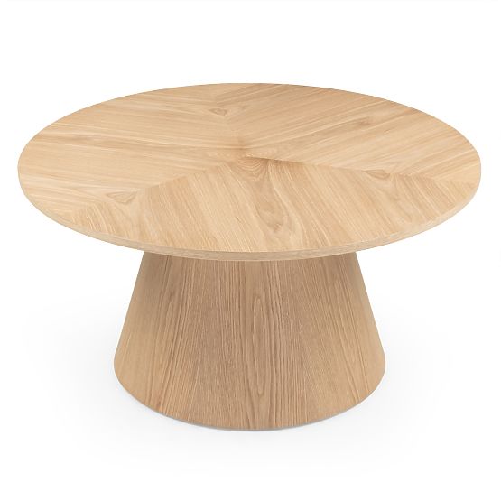 Coffee Table Dalarna, 90 cm, Round, Natural Oak Veneer