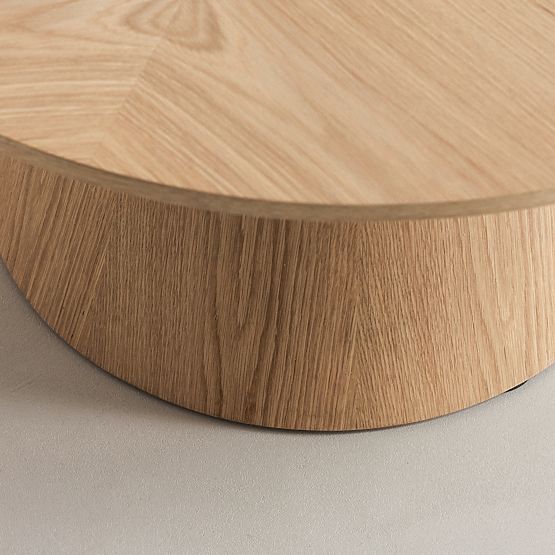 Coffee Table Dalarna, 90 cm, Round, Natural Oak Veneer