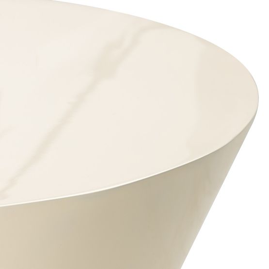 Coffee Table Eclipso, 60 cm, Cream White, Glossy