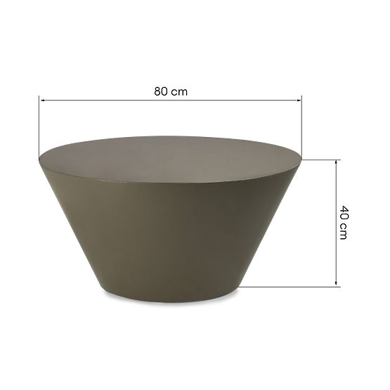 Coffee Table Eclipso, 80 cm, Green-Grey, Glossy