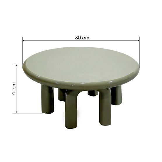 Coffee Table Flambe 80 cm, Green/Grey, Glossy