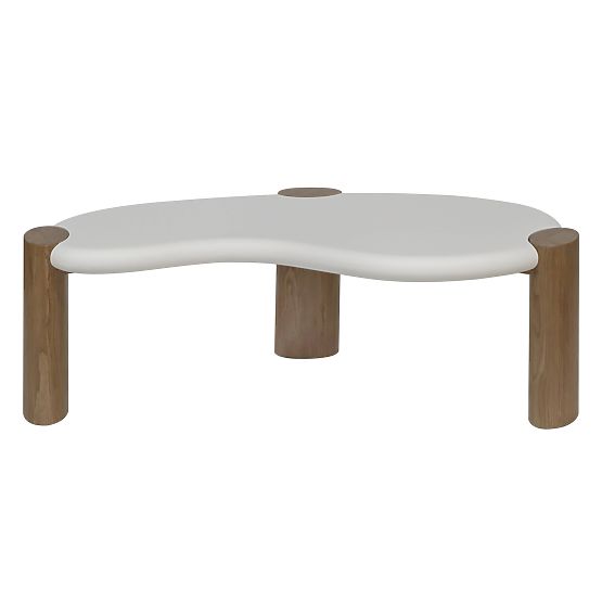Coffee Table Floe 125 cm, White/Walnut