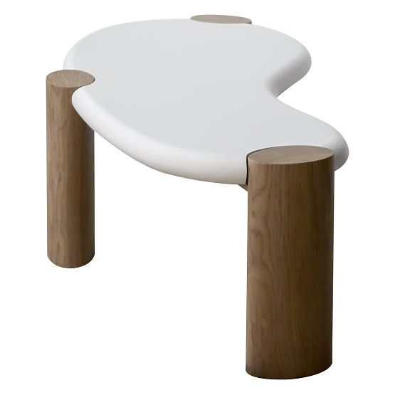 Coffee Table Floe 125 cm, White/Walnut