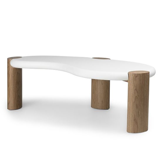 Coffee Table Floe 125 cm, White/Walnut