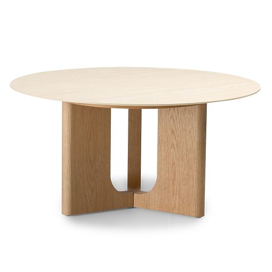 Coffee Table Klimt 90 cm, Round, Travertine/Oak