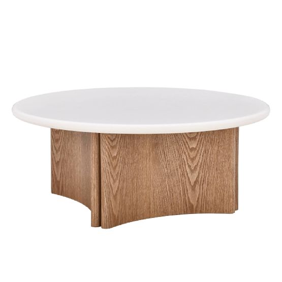 Coffee Table Marlo 80 cm, Cream White/Oak