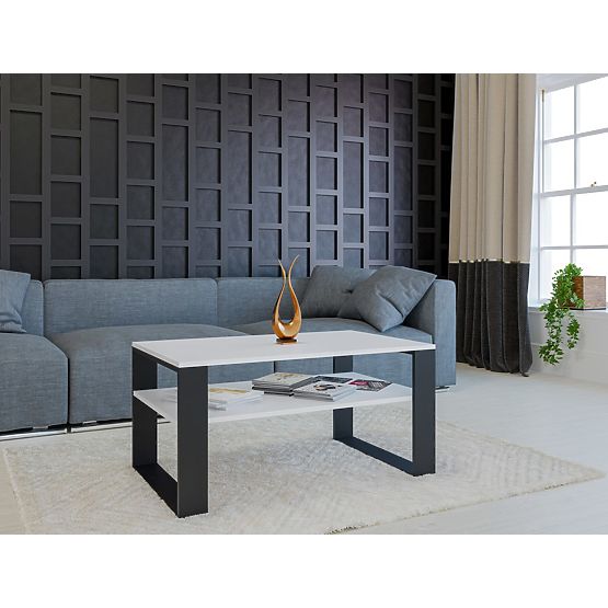 Coffee Table Modern 1P WHITE BLACK