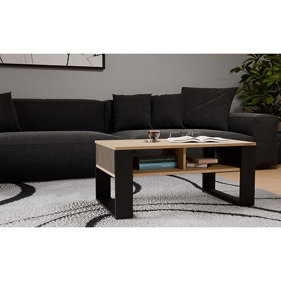 Coffee Table Modern 2P SLIM OAK ARTISAN BLACK