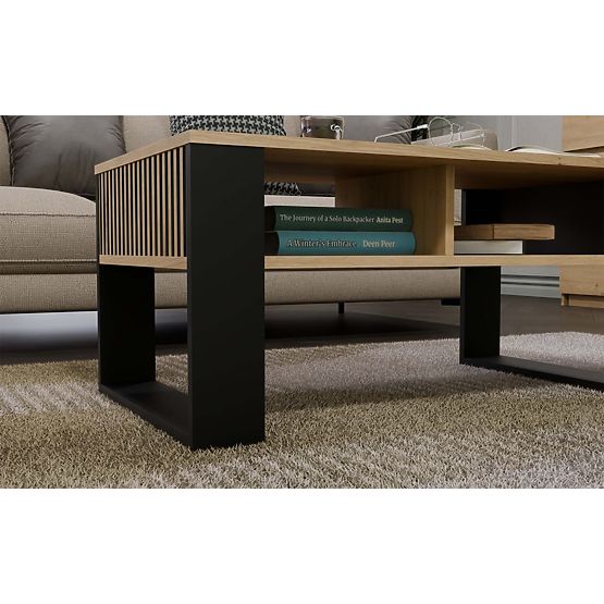Coffee Table Modern 2P SLIM OAK ARTISAN BLACK