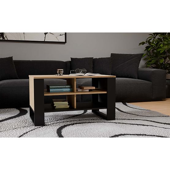 Coffee Table Modern 4P SLIM OAK ARTISAN BLACK