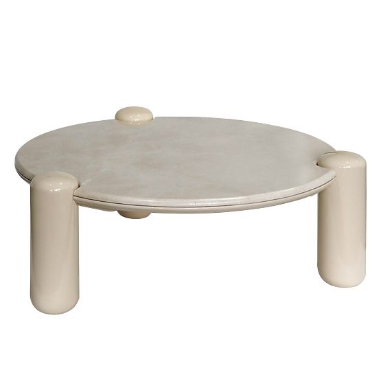 Coffee Table Noemi 86 cm, Light Beige/Marble, Glossy