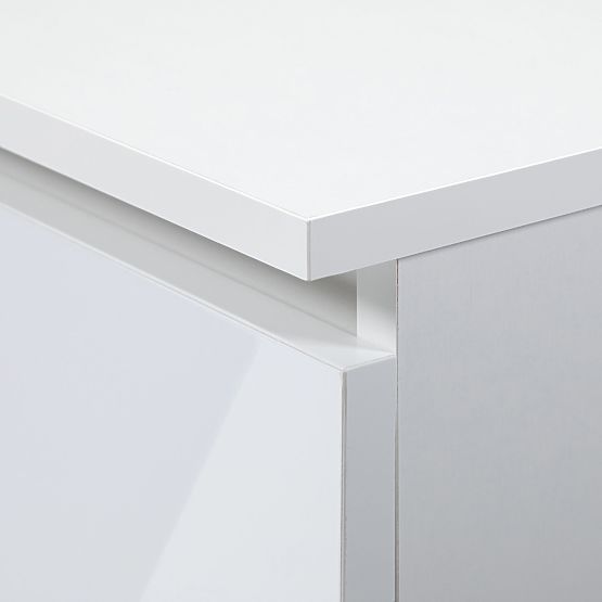 COMPUTER DESK A-11 135 cm 6 DRAWERS PK WHITE / WHITE GLOSS