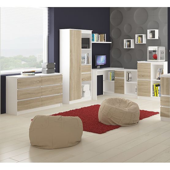 COMPUTER DESK A-6 90 cm LEFT WHITE / SONOMA