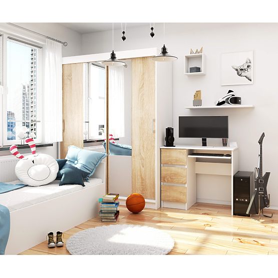 COMPUTER DESK A-6 90 cm LEFT WHITE / SONOMA