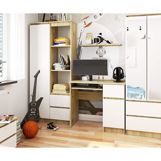 COMPUTER DESK PIKSEL PK ARTISAN / WHITE - RIGHT