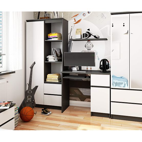 COMPUTER DESK PIKSEL PK GRAY / WHITE - RIGHT