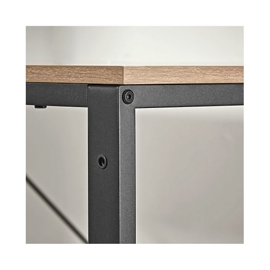 Computer Desk with Shelf and Adjustable Legs in Sonoma Oak