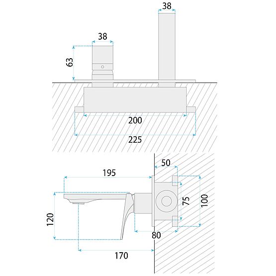 Concealed Basin Faucet REA Joe Brushed Gold