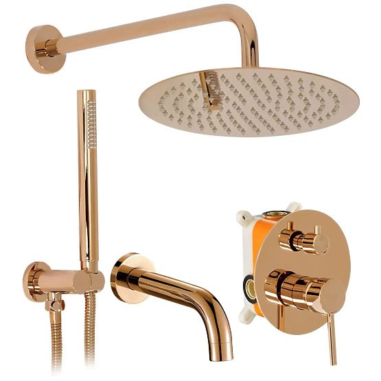 Concealed Bath-Shower Set Rea Lungo Copper + BOX