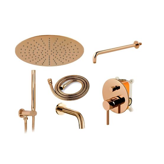 Concealed Bath-Shower Set Rea Lungo Copper + BOX