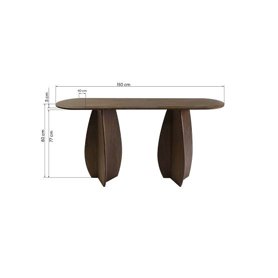 Console/Writing Desk Noku 150 cm, Dark Walnut