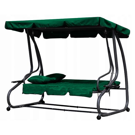 Convertible Garden Swing 2-in-1 with Cushions Green