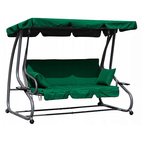 Convertible Garden Swing 2-in-1 with Cushions Green