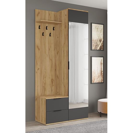 CORAL Hallway Unit Golden Oak / Anthracite (3p=1pc)