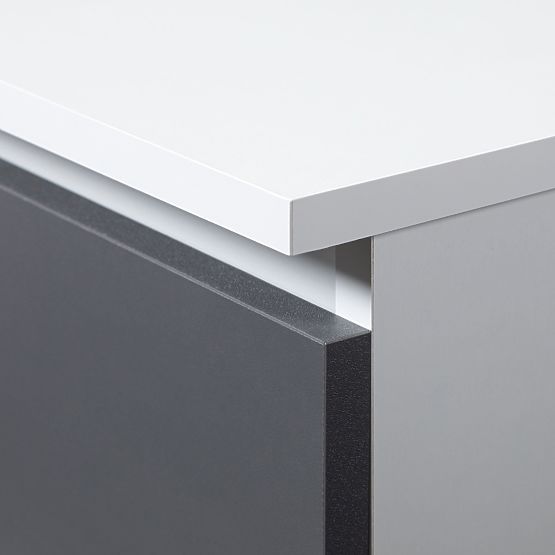 CORNER DESK B16 CLP LEFT PK WHITE / GRAY