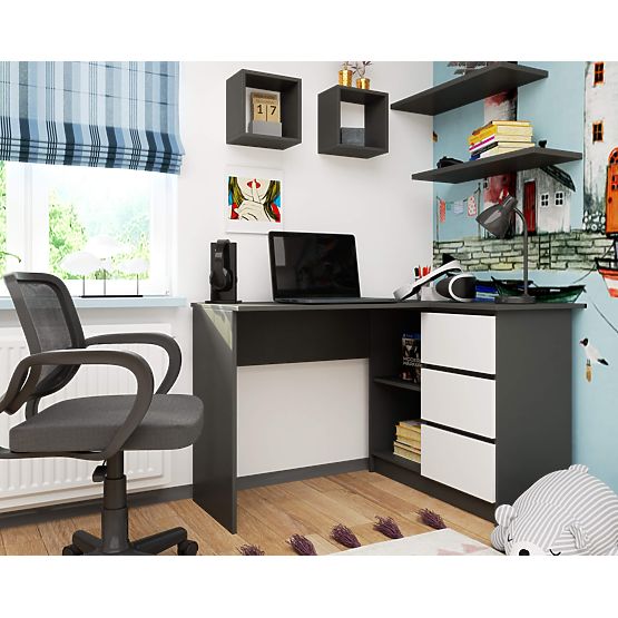 CORNER DESK B16 CLP RIGHT PK GRAY / WHITE
