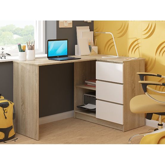 CORNER DESK B16 CLP RIGHT PK SONOMA / WHITE