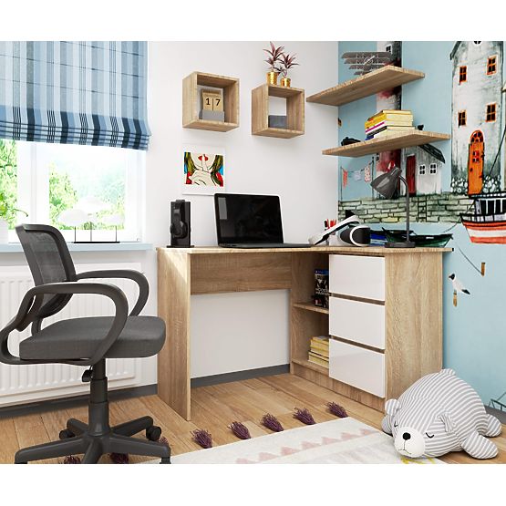 CORNER DESK B16 CLP RIGHT PK SONOMA / WHITE